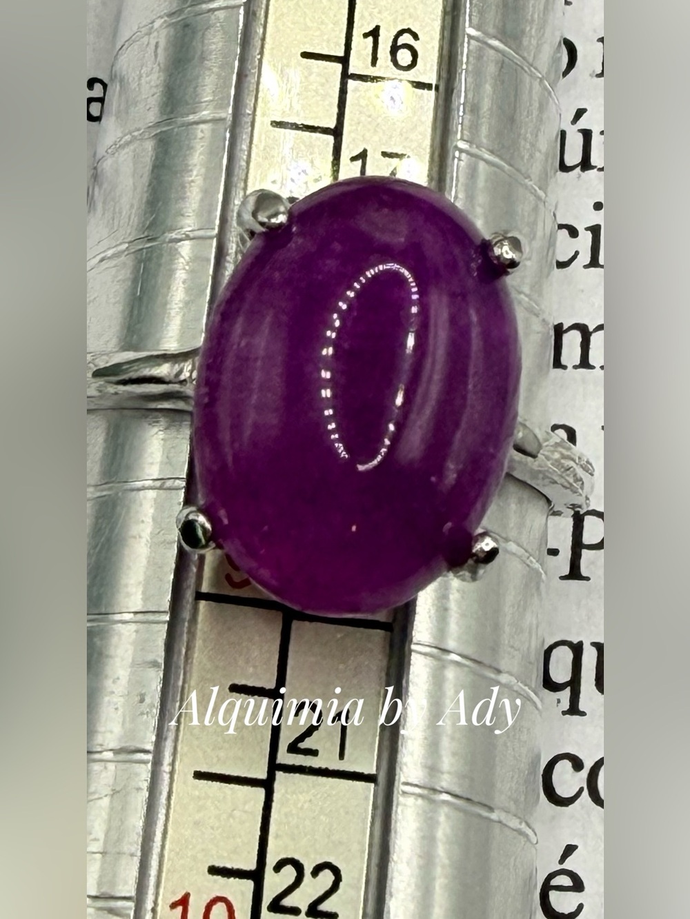 Bright Purple KUNSITE Cabochon Filigree Ring
